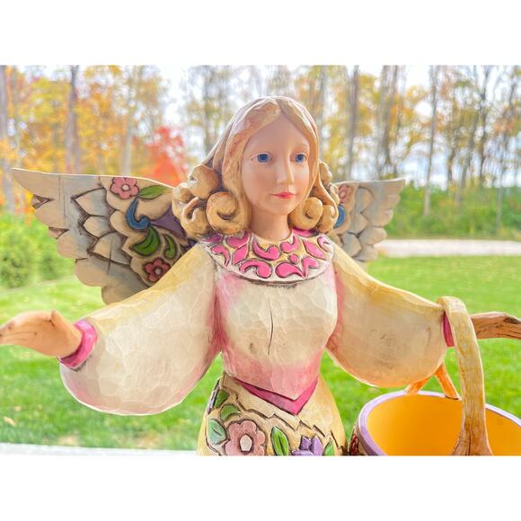 Jim Shore Angel Figurine Basket 21.5” Large Statue Stone Resin Sculpture Vtg '06 - Picture 5 of 16